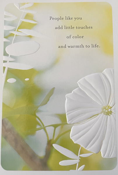 Thank you card from patient to Dr. Shea at St. Louis Prosthodontics in St. Louis, MO