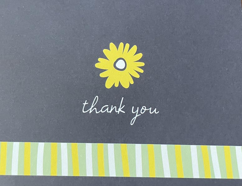 Thank you card from patient to Dr. Shea at St. Louis Prosthodontics in St. Louis, MO